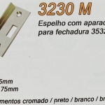 3230M Espelho c/ Aparador p/ Fechadura 3532M Mini Cromado